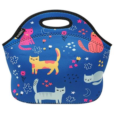 Wrapables Cute Kitties Insulated Neoprene Lunch Bag, Image 1