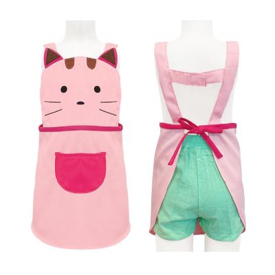 Wrapables Cute Pink Kitty Children'S Apron Image 1