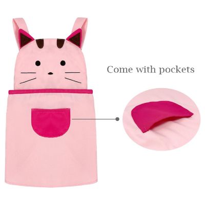 Wrapables Cute Pink Kitty Children'S Apron Image 2