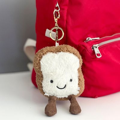Wrapables Cute Plush Keychain Keyring Pendant Charm for Bag, Toast Image 2