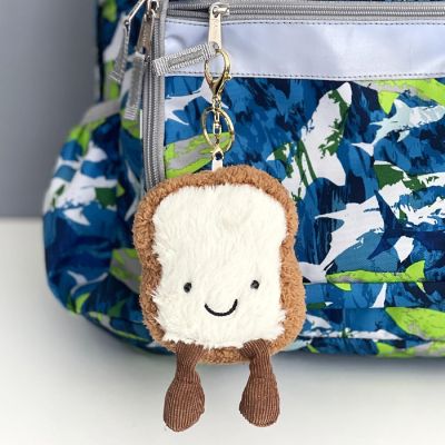 Wrapables Cute Plush Keychain Keyring Pendant Charm for Bag, Toast Image 3