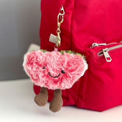 Wrapables Cute Plush Keychain Keyring Pendant Charm for Bag, Watermelon Image 2