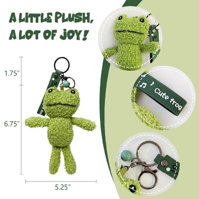Wrapables Cute Plush Keychain Pendant Charm for Bag, Frog Image 1