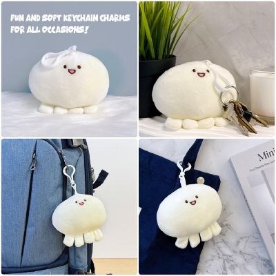 Wrapables Cute Plush Keychain Pendant Charm for Bag, Octopus Image 2