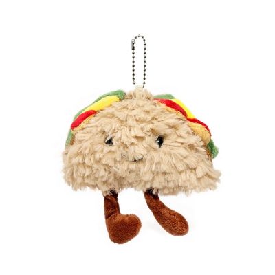 Wrapables Cute Plush Keychain Pendant Charm for Bag, Taco Image 1