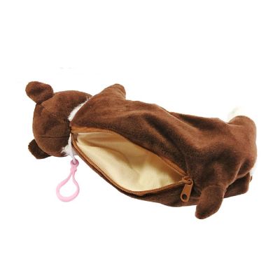 Wrapables Cute Puppy Pouch Plush Pencil Case, Boxer Image 1