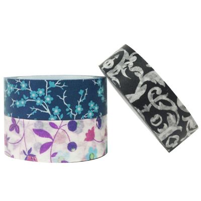 Wrapables Dark Blossoms 10M x 15mm Washi Masking Tape (set of 3) Image 2