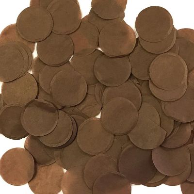 Wrapables Dark Brown 1" Round Tissue Paper Confetti Image 1