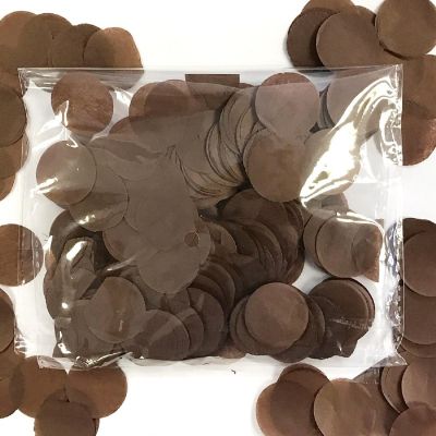 Wrapables Dark Brown 1" Round Tissue Paper Confetti Image 1