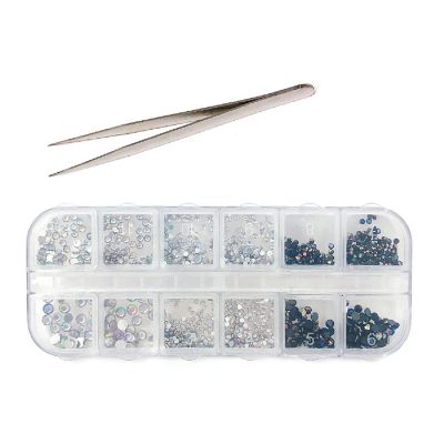 Wrapables Dazzling Nail Art Rhinestones Nail Manicure with Plastic Case, Elegance Image 1