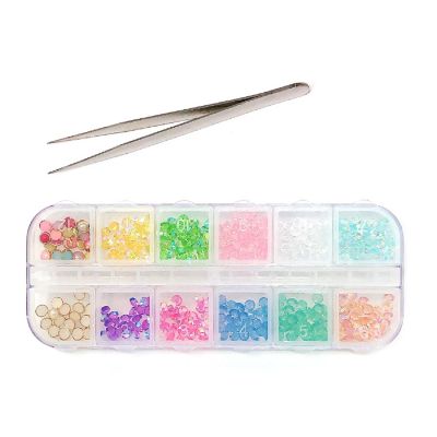Wrapables Dazzling Nail Art Rhinestones Nail Manicure with Plastic Case, Sparkling Gems Image 1