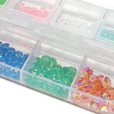 Wrapables Dazzling Nail Art Rhinestones Nail Manicure with Plastic Case, Sparkling Gems Image 2