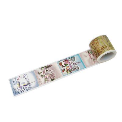 Wrapables&#174; Decorative Festive 35mm x 5M Wide Washi Masking Tape, Snowy Churches Image 1