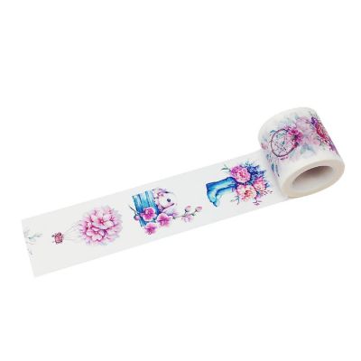 Wrapables&#174; Decorative Festive 40mm x 10M Wide Washi Masking Tape, Fuchsia Floral Mystical Image 1