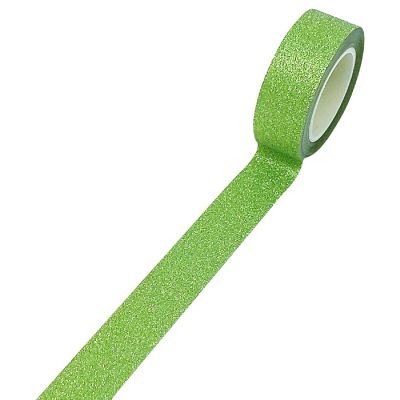 Wrapables Decorative Glitter Washi Masking Tape, Olive Image 1