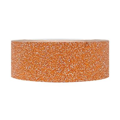 Wrapables Decorative Glitter Washi Masking Tape, Orange Image 1