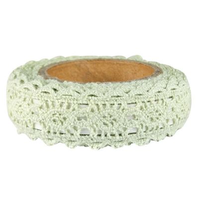 Wrapables Decorative Lace Tape, 200Cm By 15Mm, Light Green (Set Of 3) Image 1