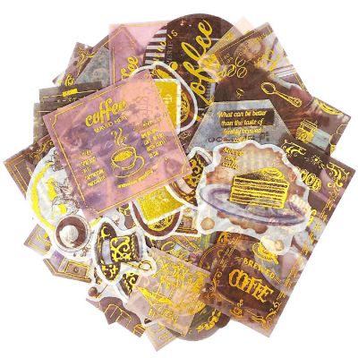 Wrapables Decorative Scrapbooking Washi Stickers (60 pcs), Coffee Image 1