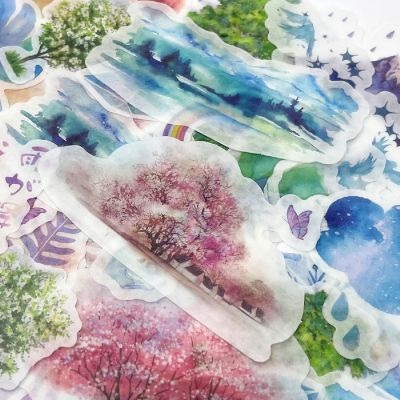 Wrapables Decorative Scrapbooking Washi Stickers (60 pcs), Rainbow Forest Image 3