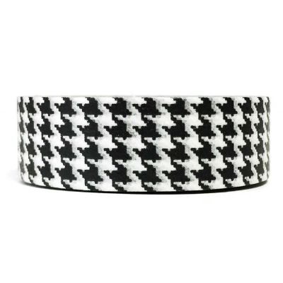 Wrapables Decorative Washi Masking Tape, Black Dogstooth Image 1