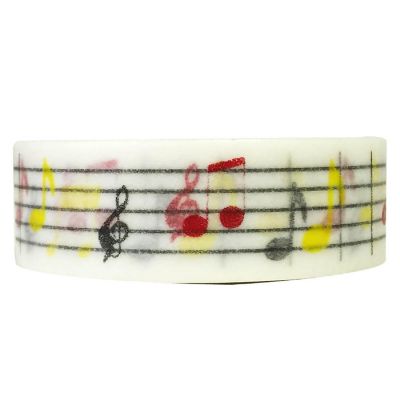 Wrapables Decorative Washi Masking Tape, Colorful Notes Image 1