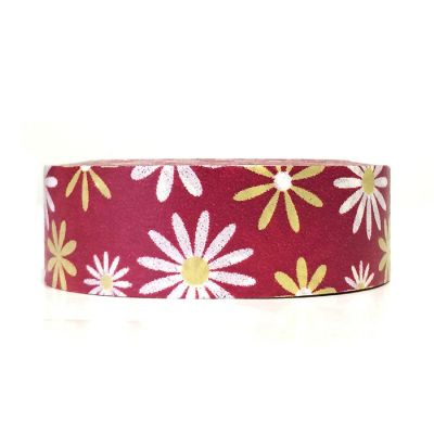 Wrapables Decorative Washi Masking Tape, Daisies on Red Image 1