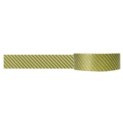 Wrapables Decorative Washi Masking Tape, Diagonal Gold Image 1
