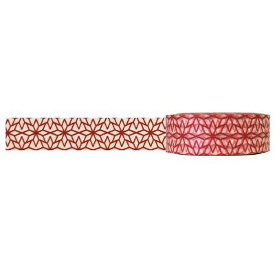 Wrapables Decorative Washi Masking Tape, Geo Poinsettia Image 1