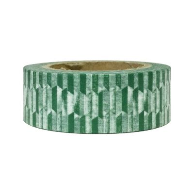 Wrapables Decorative Washi Masking Tape, Green Slabs Image 1