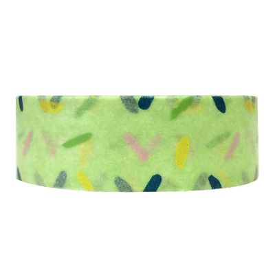 Wrapables Decorative Washi Masking Tape, Green Sprinkles Image 1
