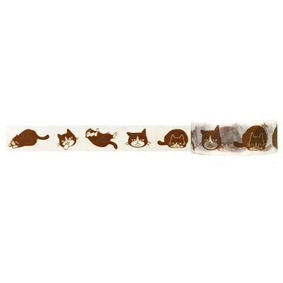 Wrapables Decorative Washi Masking Tape, Happy Cat Image 1