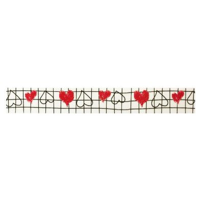 Wrapables Decorative Washi Masking Tape, Heart Scribbles Image 1