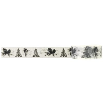 Wrapables Decorative Washi Masking Tape, Pine Trees and Cones Image 1