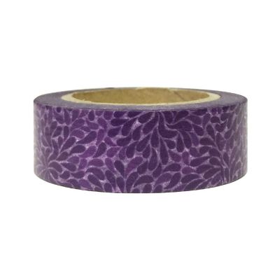 Wrapables Decorative Washi Masking Tape, Purple Petals Image 1