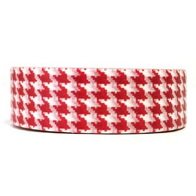 Wrapables Decorative Washi Masking Tape, Red Dogstooth Image 1