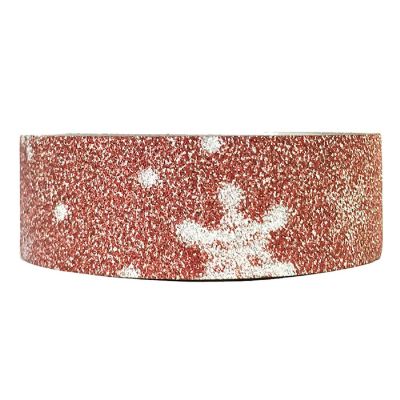 Wrapables Decorative Washi Masking Tape, Red Shimmer Snowflake Image 1