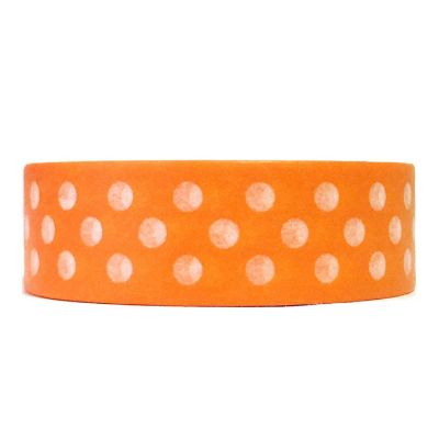 Wrapables Decorative Washi Masking Tape, Tangerine Dots Image 1