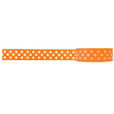 Wrapables Decorative Washi Masking Tape, Tangerine Dots Image 1