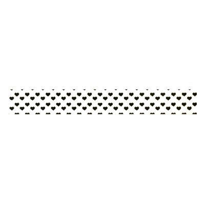 Wrapables Decorative Washi Masking Tape, Tiny Hearts Black Image 1