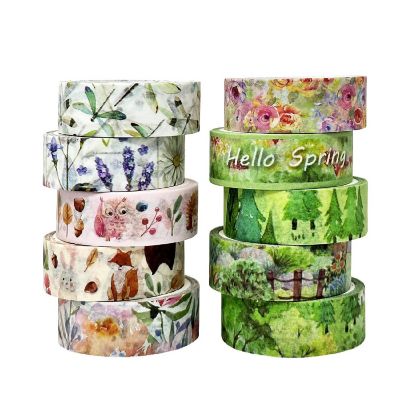 Wrapables Decorative Washi Tape (10 Rolls), Hello Spring Image 1