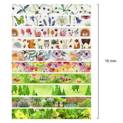 Wrapables Decorative Washi Tape (10 Rolls), Hello Spring Image 1