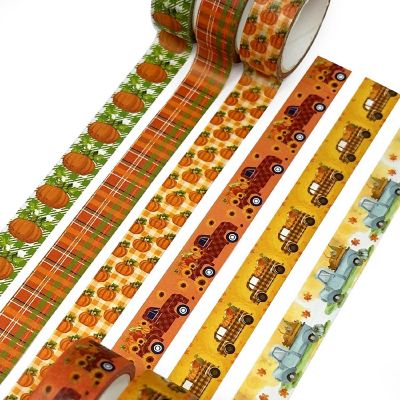Wrapables Decorative Washi Tape (12 Rolls), Pumpkin Fun Image 2