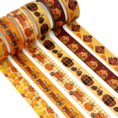 Wrapables Decorative Washi Tape (12 Rolls), Pumpkin Fun Image 3