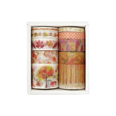 Wrapables Decorative Washi Tape Box Set (10 Rolls), Autumn Image 1