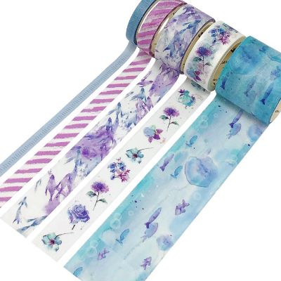 Wrapables Decorative Washi Tape Box Set (10 Rolls), Cool Aquatic Image 2