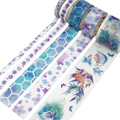 Wrapables Decorative Washi Tape Box Set (10 Rolls), Cool Aquatic Image 3