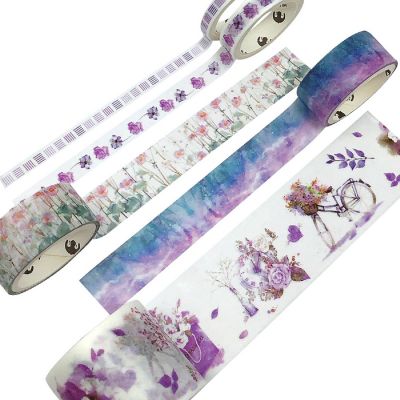 Wrapables Decorative Washi Tape Box Set (10 Rolls), Purple Tones Image 2
