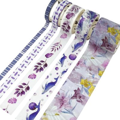 Wrapables Decorative Washi Tape Box Set (10 Rolls), Purple Tones Image 3