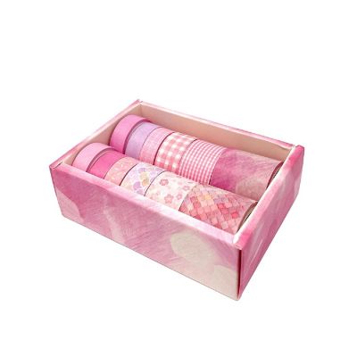 Wrapables Decorative Washi Tape Box Set (12 Rolls), Pink Image 1