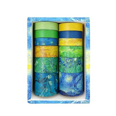 Wrapables Decorative Washi Tape Box Set (12 Rolls), Van Gogh Image 1